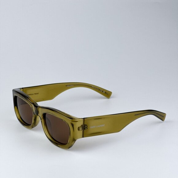 Saint Laurent SL713 004 BRAND NEW Sunglasses Acid Green Brown Rectangle Unisex main image 4